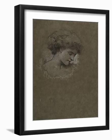 Study of a Female Head, 1891-96-Frederic Leighton-Framed Giclee Print