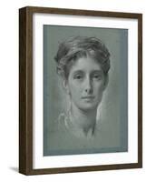 Study of a Female Head, C.1870-Frederic Leighton-Framed Giclee Print