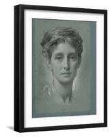 Study of a Female Head, C.1870-Frederic Leighton-Framed Giclee Print