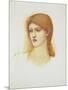 Study of a Female Head for Sibylla Delphica, Mid 1880s-Edward Burne-Jones-Mounted Giclee Print