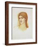 Study of a Female Head for Sibylla Delphica, Mid 1880s-Edward Burne-Jones-Framed Giclee Print