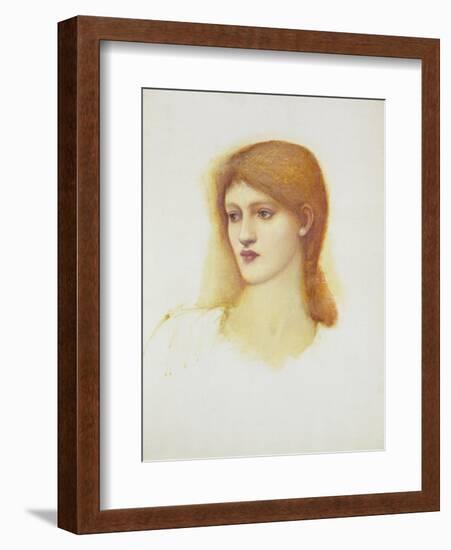 Study of a Female Head for Sibylla Delphica, Mid 1880s-Edward Burne-Jones-Framed Giclee Print