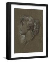Study of a Female Head in Contemporary Dress, Probably Dorothy Dene or One of Her Sisters, 1891-96-Frederic Leighton-Framed Giclee Print