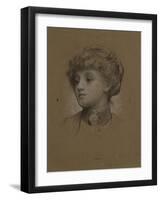 Study of a Female Head in Contemporary Dress, Probably One of the Pullen Sisters, 1877-92-Frederic Leighton-Framed Giclee Print