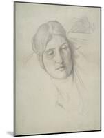 Study of a Female Head Leaning on a Chair, 1853-Frederic Leighton-Mounted Giclee Print