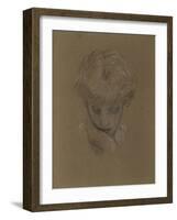 Study of a Female Head, Probably Dorothy Dene, 1879-96-Frederic Leighton-Framed Giclee Print