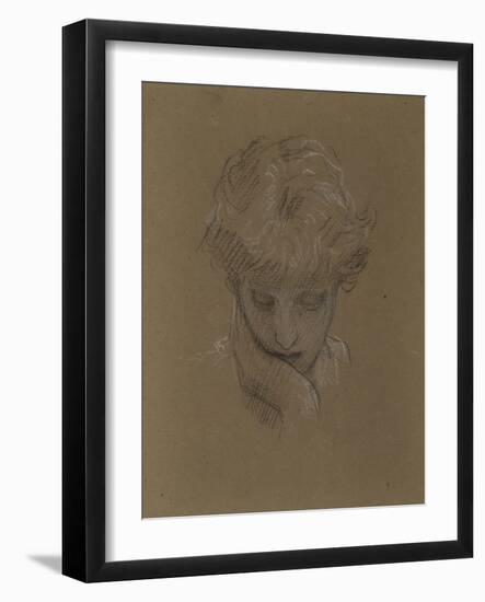 Study of a Female Head, Probably Dorothy Dene, 1879-96-Frederic Leighton-Framed Giclee Print