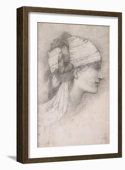 Study of a Female Head, to Right, 1889-Edward Burne-Jones-Framed Giclee Print