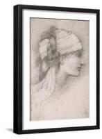 Study of a Female Head, to Right, 1889-Edward Burne-Jones-Framed Giclee Print