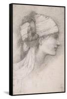 Study of a Female Head, to Right, 1889-Edward Burne-Jones-Framed Stretched Canvas