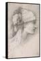 Study of a Female Head, to Right, 1889-Edward Burne-Jones-Framed Stretched Canvas