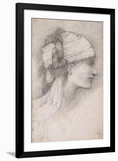 Study of a Female Head, to Right, 1889-Edward Burne-Jones-Framed Giclee Print