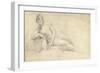 Study of a Female Nude (Pencil and Chalk on Paper)-William Hogarth-Framed Giclee Print