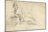Study of a Female Nude (Pencil and Chalk on Paper)-William Hogarth-Mounted Giclee Print