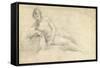 Study of a Female Nude (Pencil and Chalk on Paper)-William Hogarth-Framed Stretched Canvas