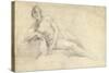 Study of a Female Nude (Pencil and Chalk on Paper)-William Hogarth-Stretched Canvas