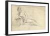 Study of a Female Nude (Pencil and Chalk on Paper)-William Hogarth-Framed Giclee Print