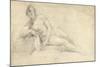 Study of a Female Nude (Pencil and Chalk on Paper)-William Hogarth-Mounted Giclee Print