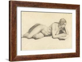 Study of a Female Nude Reading-Daniel Maclise-Framed Giclee Print