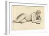 Study of a Female Nude Reading-Daniel Maclise-Framed Giclee Print