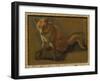 Study of a Fox (Oil on Panel)-Jacques-Laurent Agasse-Framed Giclee Print