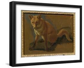 Study of a Fox (Oil on Panel)-Jacques-Laurent Agasse-Framed Giclee Print