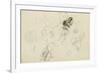 Study of a Frog and Foliage (Pencil, Pen & Ink and W/C on Paper)-John Northcote Nash-Framed Giclee Print