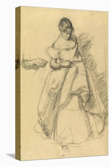 Study of a Girl for 'The Torn Gown'-Henry Tonks-Stretched Canvas