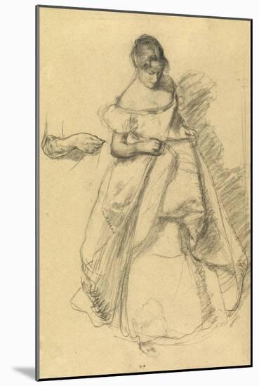 Study of a Girl for 'The Torn Gown'-Henry Tonks-Mounted Giclee Print