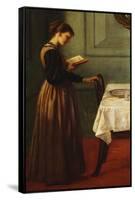 Study of a Girl Reading-Valentine Cameron Prinsep-Framed Stretched Canvas