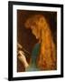 Study of a Girl's Head, 1880-86 (Oil on Canvas)-Arthur Hughes-Framed Giclee Print