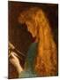 Study of a Girl's Head, 1880-86 (Oil on Canvas)-Arthur Hughes-Mounted Giclee Print