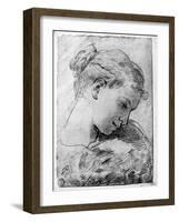 Study of a Girl's Head, 18th Century-Gaetano Gandolfi-Framed Giclee Print