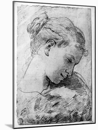 Study of a Girl's Head, 18th Century-Gaetano Gandolfi-Mounted Giclee Print