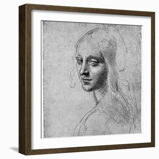 Study of a Girl's Head, C1483-Leonardo da Vinci-Framed Giclee Print