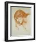 Study of a Girl's Head (Red Chalk on Paper)-John William Waterhouse-Framed Premium Giclee Print