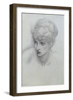 Study of a Girl's Head (See also 198346)-Edward Burne-Jones-Framed Giclee Print