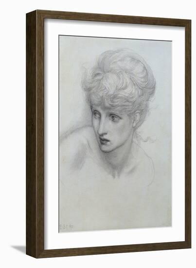 Study of a Girl's Head (See also 198346)-Edward Burne-Jones-Framed Giclee Print