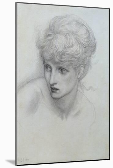 Study of a Girl's Head (See also 198346)-Edward Burne-Jones-Mounted Giclee Print