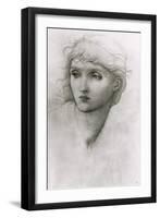 Study of a Girl's Head-Edward Burne-Jones-Framed Giclee Print