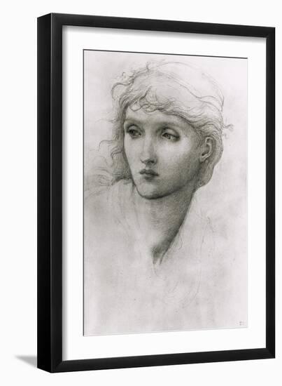 Study of a Girl's Head-Edward Burne-Jones-Framed Giclee Print