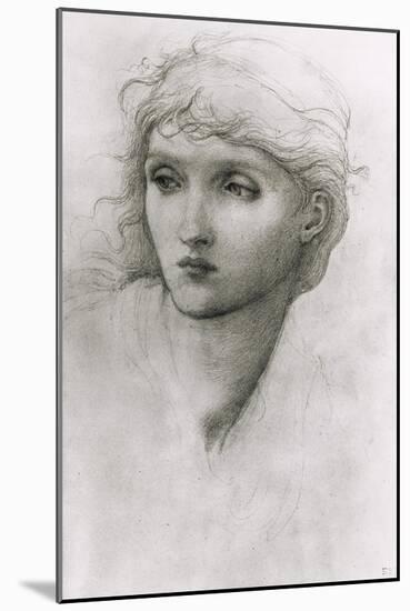 Study of a Girl's Head-Edward Burne-Jones-Mounted Giclee Print