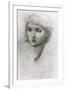 Study of a Girl's Head-Edward Burne-Jones-Framed Giclee Print