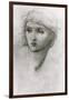 Study of a Girl's Head-Edward Burne-Jones-Framed Giclee Print