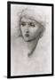 Study of a Girl's Head-Edward Burne-Jones-Framed Giclee Print