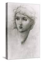 Study of a Girl's Head-Edward Burne-Jones-Stretched Canvas