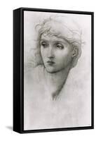 Study of a Girl's Head-Edward Burne-Jones-Framed Stretched Canvas