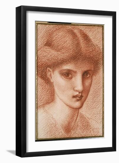 Study of a Girl's Head-Edward Burne-Jones-Framed Giclee Print