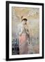 Study of a Girl with a Bouquet of Flowers in a Garden-Robert Fowler-Framed Giclee Print