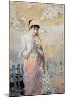 Study of a Girl with a Bouquet of Flowers in a Garden-Robert Fowler-Mounted Giclee Print